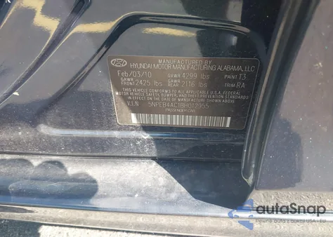 2011 Hyundai Sonata Gls from USA, damaged, VIN 5NPEB4AC1BH012955